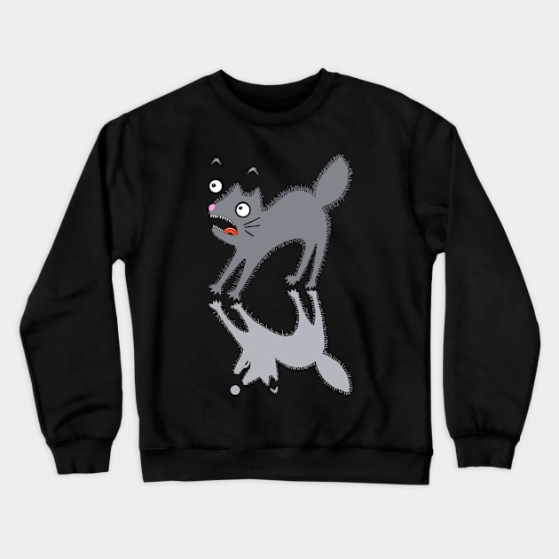 Scaredy Cat Crewneck Sweatshirt by SoozieWray